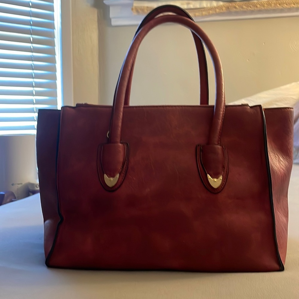 Red washed bag. Leather. Good condition. Large.
